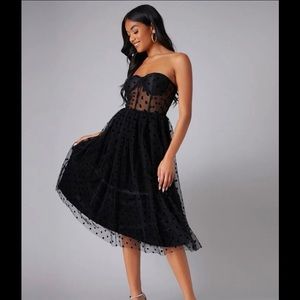 NWOT black strapless coreset top dress